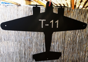 t11 military airplane metal wall art